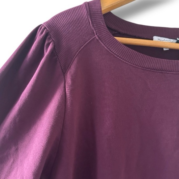 Michael Stars Veronica Terry Plum Puff Sleeve Dress‎ Women’s Size Large NWT - Picture 5 of 16